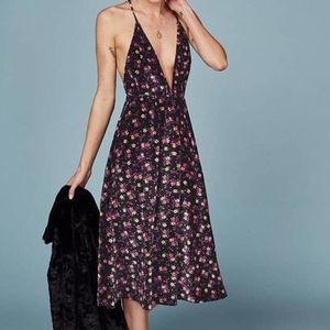 Reformation - Velvet floral midi dress